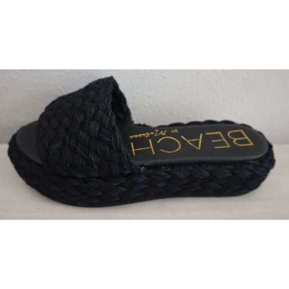 BEACH x Matisse Women's Sz 7M Black Caspia Platform Casual Slip-On Sandals - Picture 5 of 12